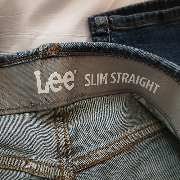Lee Blue Slim Straight Jeans Premium Denim - Picture 3 of 4